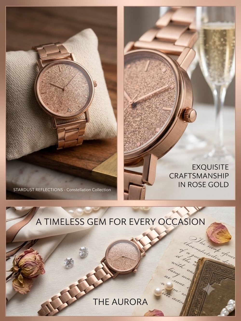 Rose Gold Women's Bracelet Watch